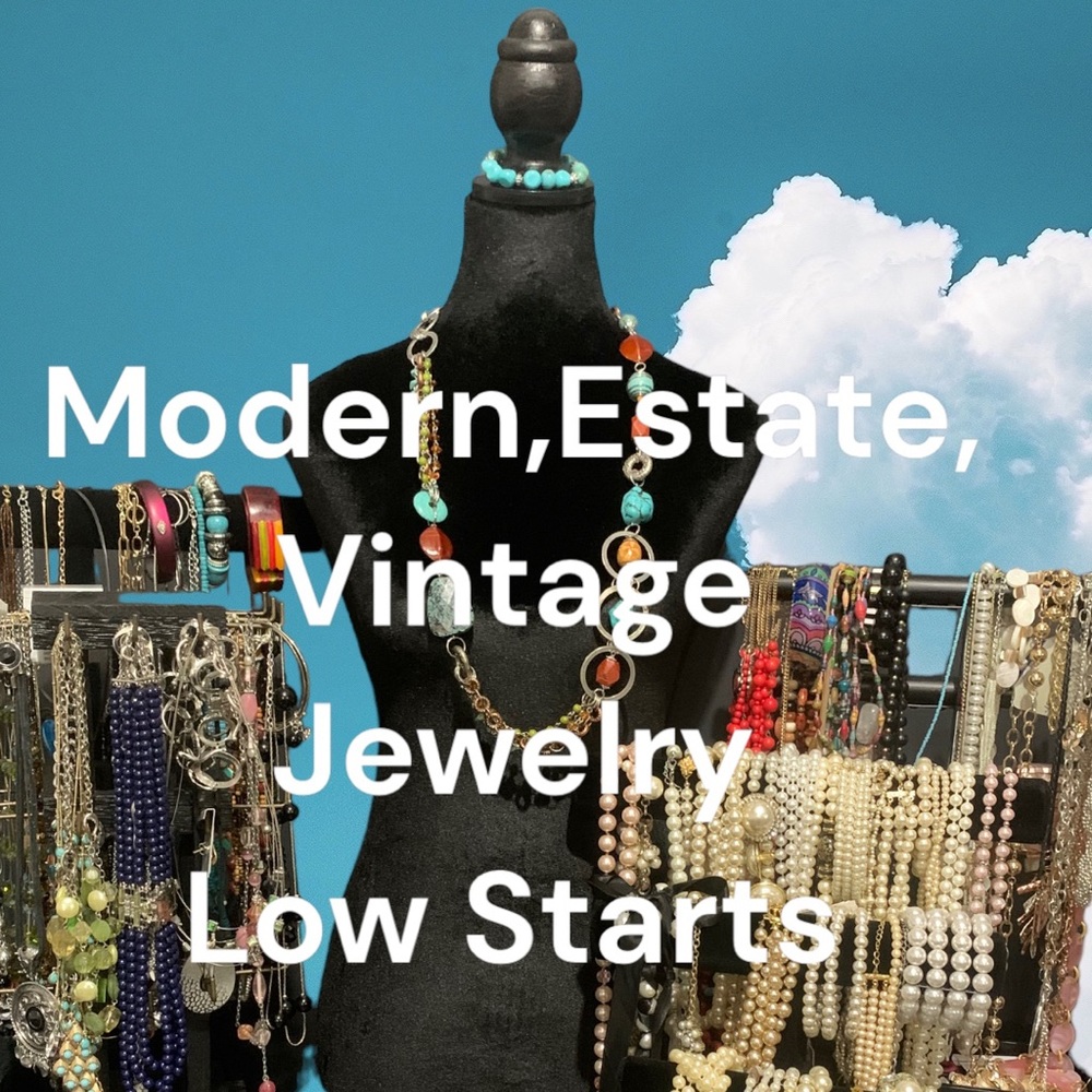 Modern, Vintage, and Estate Jewelry. All pieces have earrings or bracelets.